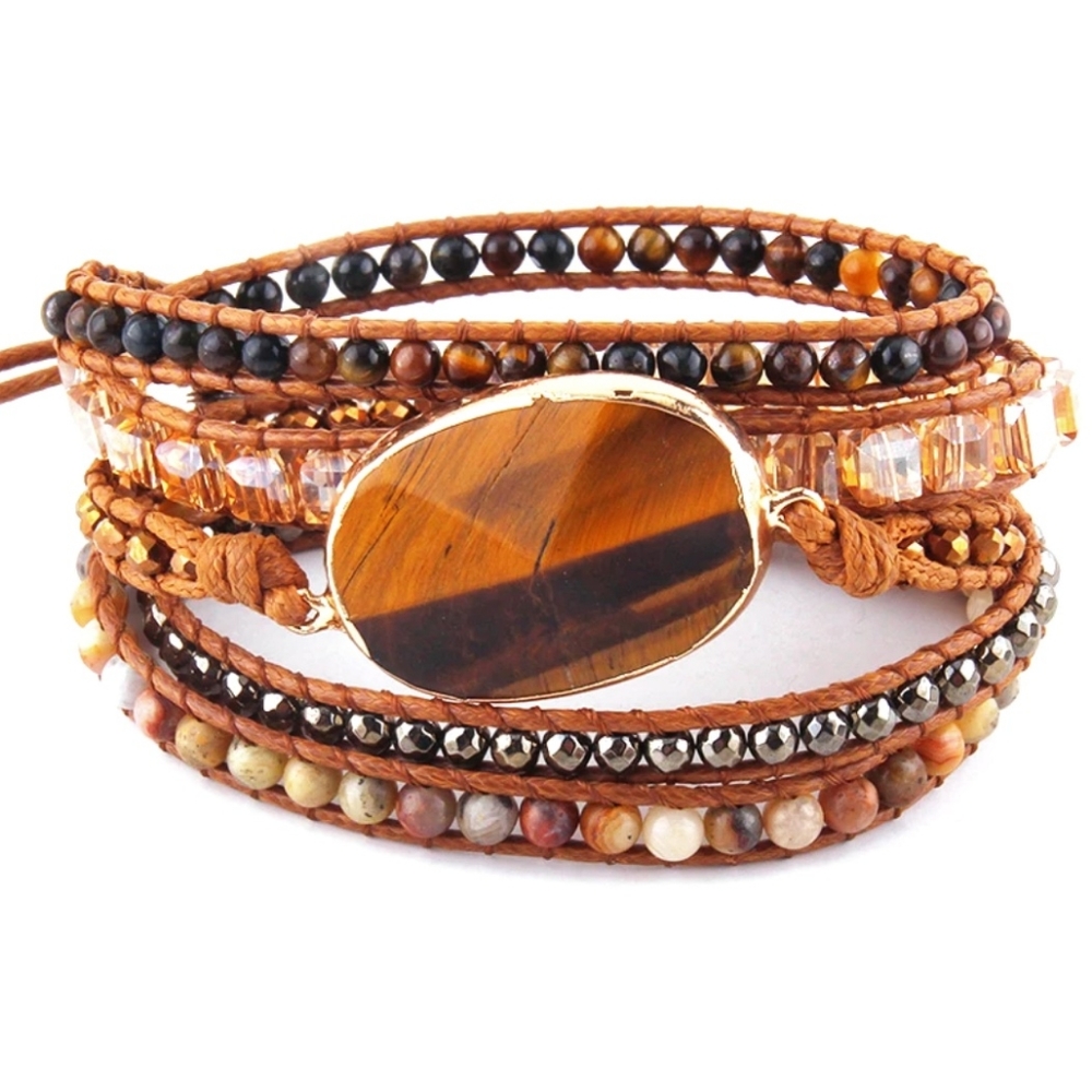 Handmade Crystal Wrap Bracelet 33"-35" Long Fits Most Teens and Adults - Picture 4 of 4